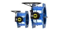 آبی RAL5010 دو سوپاپ پروانه ای غیرعادی با چرخ دنده کار می کند