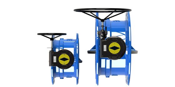 دریچه پروانه‌ای دو محوره با محدوده فشار 0-2.5MPa، بدنه چدن داکتیل و عملکرد دستی برای مصارف صنعتی