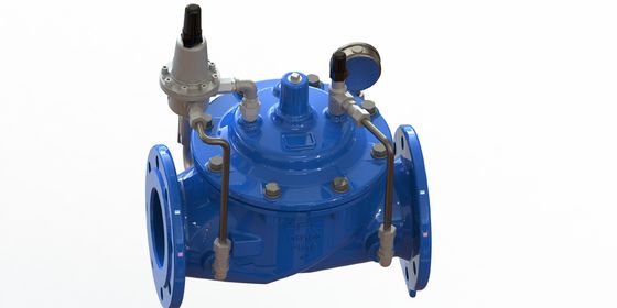 شیر کاهنده فشار آب چدن GGG50 با پیلوت استیل ضد زنگ 304 و تقویت نایلونی با دیافراگم EPDM