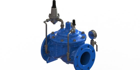 شیر کاهنده فشار آب چدن GGG50 با پیلوت استیل ضد زنگ 304 و تقویت نایلونی با دیافراگم EPDM