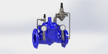 SS304 ولول کنترل جریان کنترل شده توسط خلبان PN10/16/25 Ral5005 برای محدوده دمای 0-80 ° F