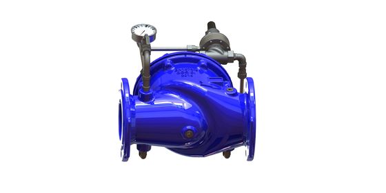 شیر کنترل آب نشیمنگاه بدنه EPDM با قطعات داخلی SS304 و پایلوت P500 برای تنظیم دقیق جریان