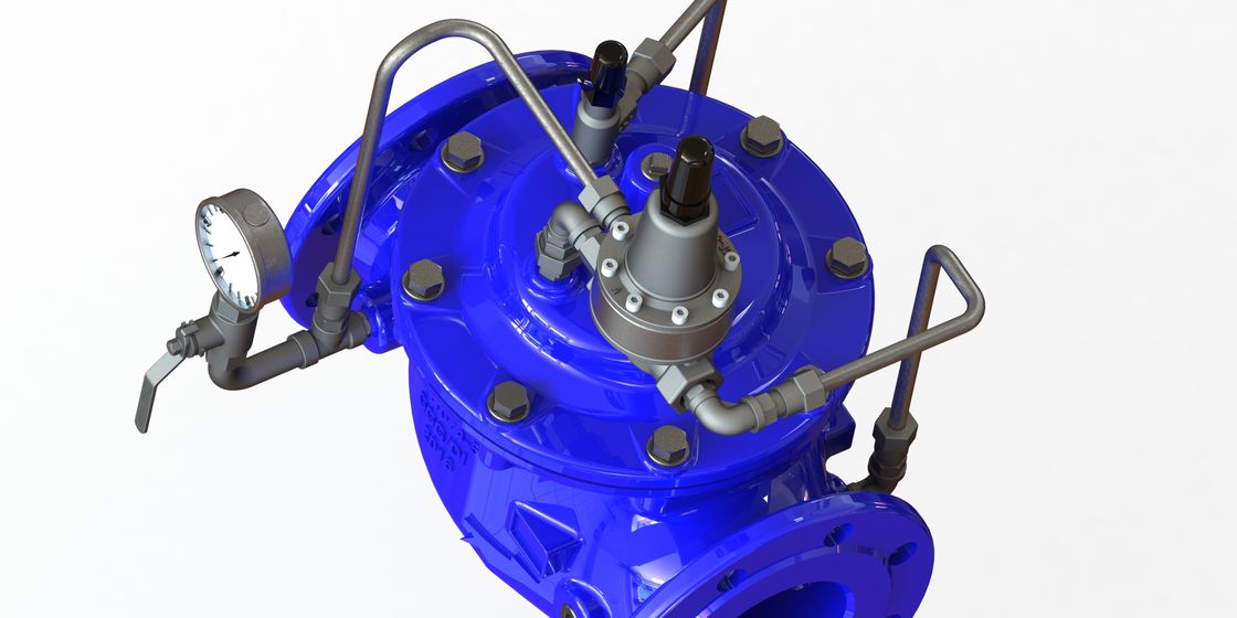 دریچه نگهدارنده فشار با دیافراگم نیلونی تقویت شده و اتصال فلنج برای دمای کار 0-80 °C
