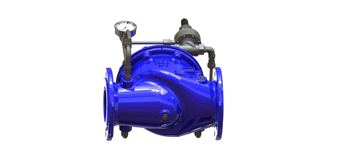 شیر کنترل آب نشیمنگاه بدنه EPDM با قطعات داخلی SS304 و پایلوت P500 برای تنظیم دقیق جریان