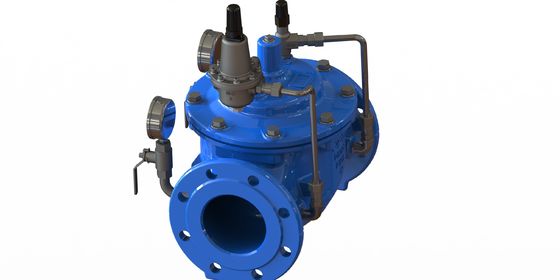 شیر کاهنده فشار آب با دیافراگم EPDM و تقویت‌کننده نایلونی با اتصال فلنجی EN1092-2 و جنس GGG50